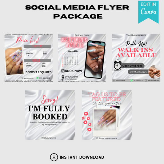 Customizable 5 Flyer Social Media Package