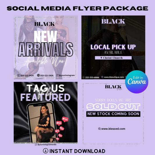 Customizable 4 Flyer Social Media Package